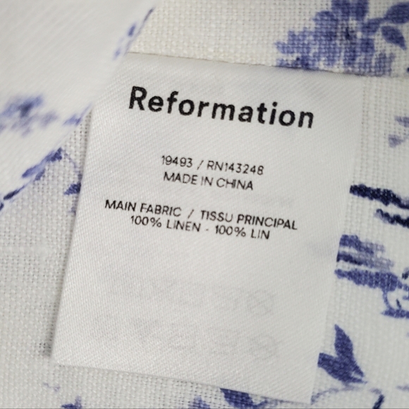 Reformation Sedgwick Linen Top Size 4 NWT - Picture 12 of 16